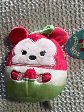 Disney Squishmallow Minnie Mouse Pink Green Watermelon Soft Huggable Plush 6”